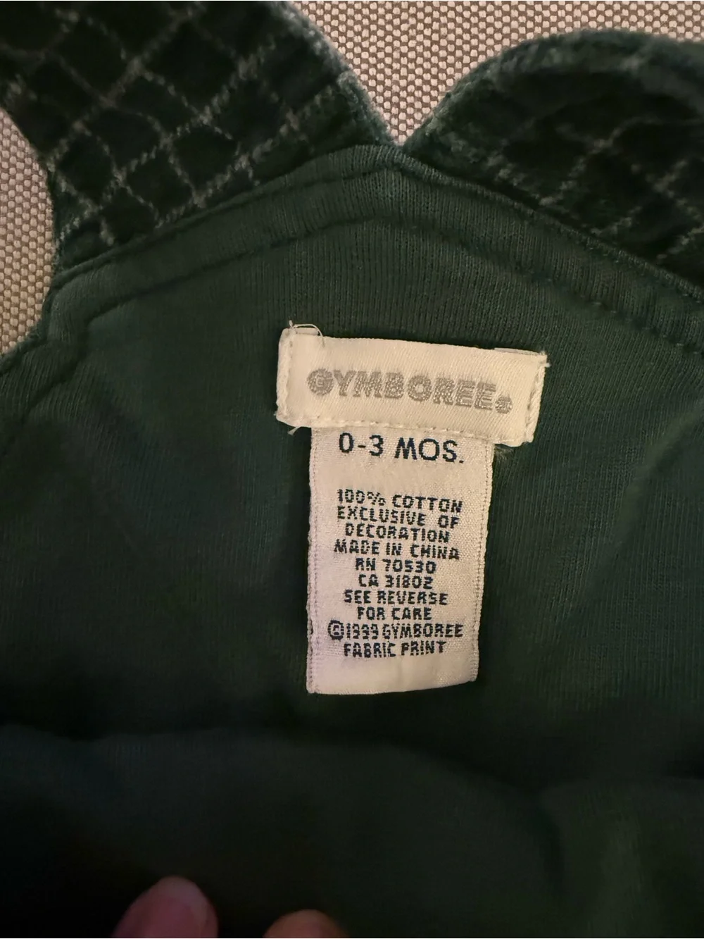 90s Green Plaid Corduroy Overalls for Baby